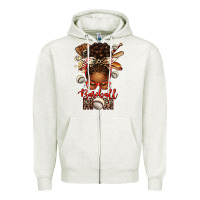 Oatmeal Heather Baseball Mom Afro Messy Bun Zipper Hoodie - texasbilliewilder