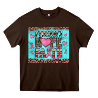 Chocolate Brown strength hope faith Heavy Core Tee - JahusDesignShop