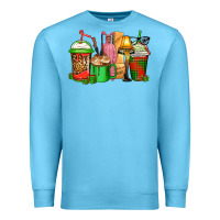 Ocean Blue christmas movie coffee cups Premium Sweatshirt - CowGirlArtShop