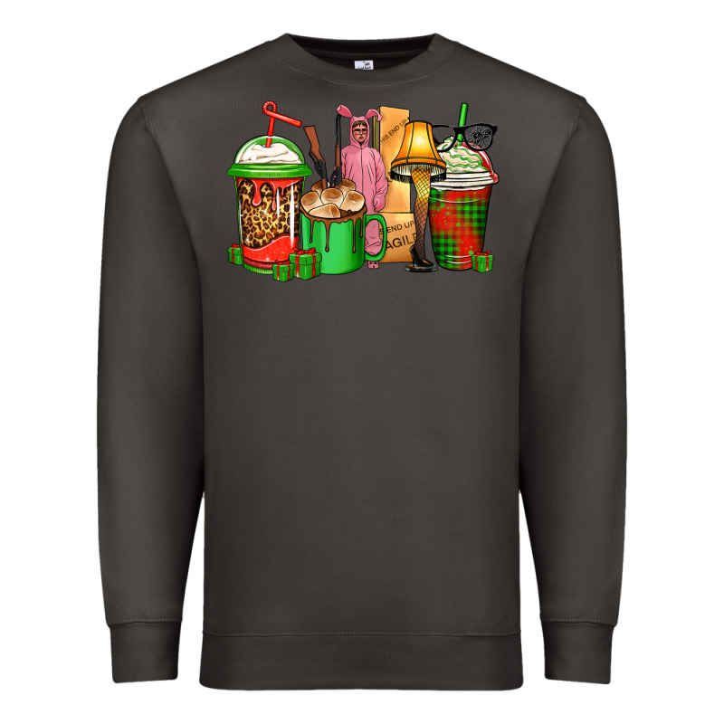 Christmas Movie Coffee Cups Premium Sweatshirt by CowGirlArtShop | Teevron