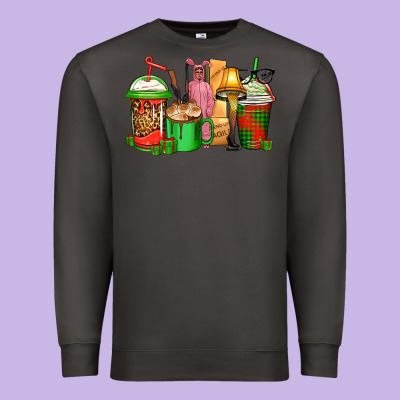 Christmas Movie Coffee Cups Premium Sweatshirt Designed By Cowgirlartshop