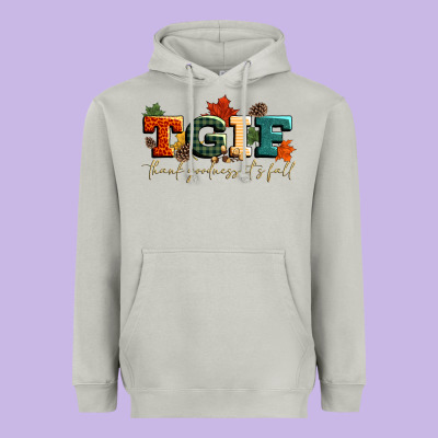 Tgif Thank Goodness Its Fall Heavyweight Hoodie Designed By Cowgirlartshop
