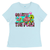 Baby Blue go with the flow Ladies Tee - AdoDesignShop