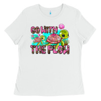 White go with the flow Ladies Tee - AdoDesignShop