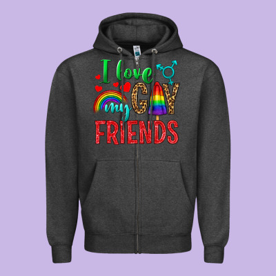 I Love My Gay Friends Zipper Hoodie Designed By Nancycooperartshop