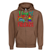 Chestnut I love my gay friends Zipper Hoodie - NancyCooperArtShop