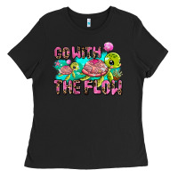 Black go with the flow Ladies Tee - AdoDesignShop