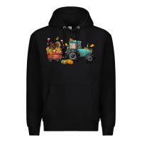 Black thanksgiving tractor Premium Hoodie - CowGirlArtShop