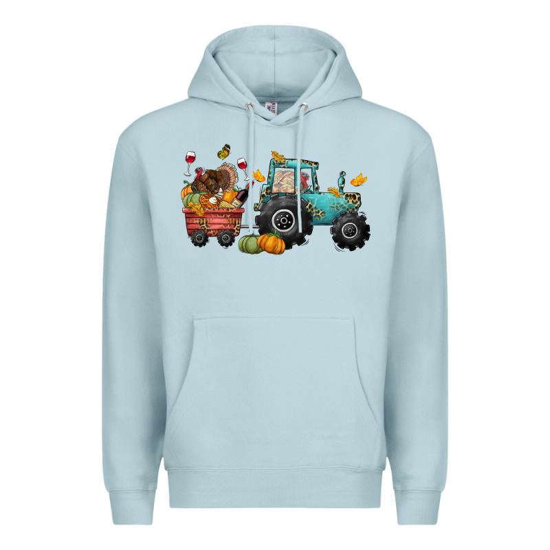 Thanksgiving Tractor Premium Hoodie by CowGirlArtShop | Teevron