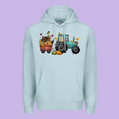 Thanksgiving Tractor Premium Hoodie Designed By Cowgirlartshop