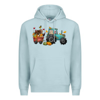 Blue Mist thanksgiving tractor Premium Hoodie - CowGirlArtShop