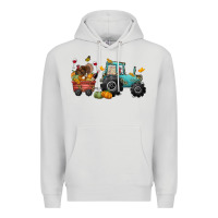 Dove Grey thanksgiving tractor Premium Hoodie - CowGirlArtShop