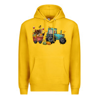 Lemon thanksgiving tractor Premium Hoodie - CowGirlArtShop
