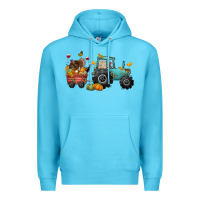 Ocean Blue thanksgiving tractor Premium Hoodie - CowGirlArtShop