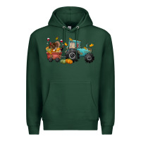Sports Green thanksgiving tractor Premium Hoodie - CowGirlArtShop