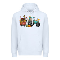 White thanksgiving tractor Premium Hoodie - CowGirlArtShop