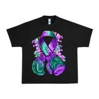 Black purple and green anal cancer with boxing gloves na Urban Heavy Tee - NancyCooperArtShop