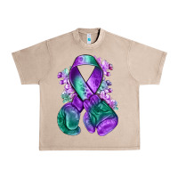 French Oak purple and green anal cancer with boxing gloves na Urban Heavy Tee - NancyCooperArtShop