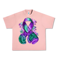 Salmon purple and green anal cancer with boxing gloves na Urban Heavy Tee - NancyCooperArtShop