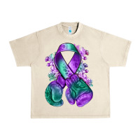Purple And Green Anal Cancer With Boxing Gloves Na Urban Heavy Tee | Teevron