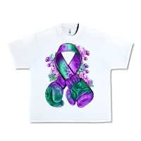 White purple and green anal cancer with boxing gloves na Urban Heavy Tee - NancyCooperArtShop