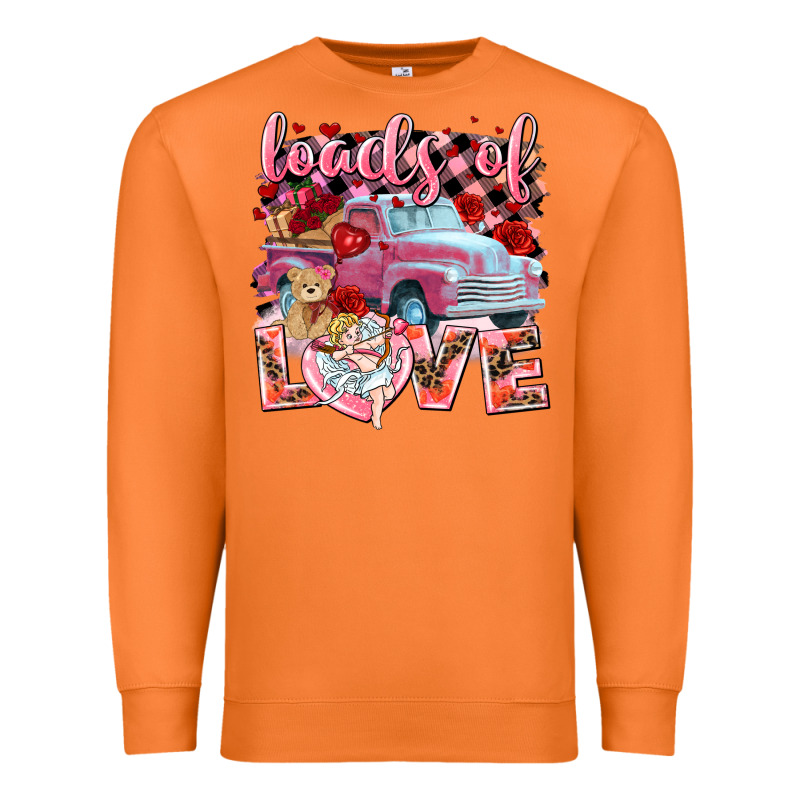 Loads Of Love Valentine's Day Truck Premium Sweatshirt by HowdyJamesFarm | Teevron