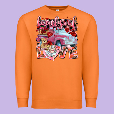 Loads Of Love Valentine's Day Truck Premium Sweatshirt Designed By Howdyjamesfarm