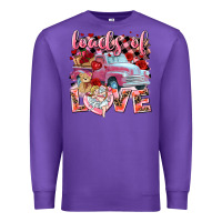 Purple Loads of love Valentine's Day truck Premium Sweatshirt - HowdyJamesFarm