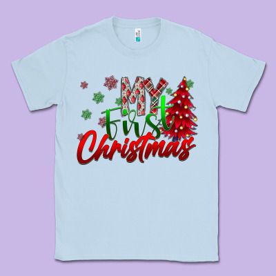 My First Christmas Classic Tee Designed By Cowhidedigitalart