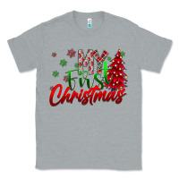 Heather Grey my first Christmas Classic Tee - CowhideDigitalArt