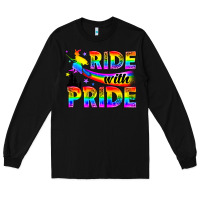 Black Western LGBTQ+ Ride With Pride Long Sleeve Tee - BundleAndBundleShop
