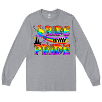 Heather Grey Western LGBTQ+ Ride With Pride Long Sleeve Tee - BundleAndBundleShop