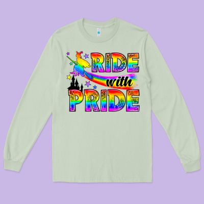 Western Lgbtq+ Ride With Pride Long Sleeve Tee Designed By Bundleandbundleshop