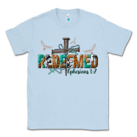 Dusty Blue redeemed ephesians 1 7 Classic Tee - NancyCooperArtShop