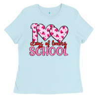 Baby Blue 100 days of loving school Ladies Tee - Artiststas