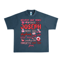 Midnight Navy believe like mary trust like joseph valentine s da Urban Heavy Tee - MaliasSmallBusiness