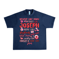 Navy believe like mary trust like joseph valentine s da Urban Heavy Tee - MaliasSmallBusiness