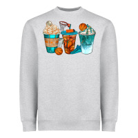 Heather Grey basketball coffee cups bbs Heavyweight Sweatshirt - BundleAndBundleShop