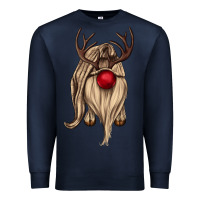 Navy deer gnome Premium Sweatshirt - CowGirlArtShop