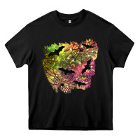 Black bat halloween patch Heavy Core Tee - BundleAndBundleShop