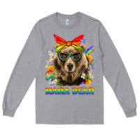 Heather Grey Mama Bear Pride LGBTQ+ Long Sleeve Tee - BundleAndBundleShop