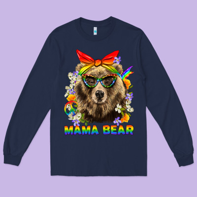 Mama Bear Pride Lgbtq+ Long Sleeve Tee Designed By Bundleandbundleshop