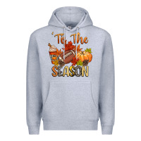Heather Grey tis the season football Premium Hoodie - CowGirlArtShop
