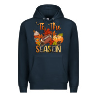 Navy tis the season football Premium Hoodie - CowGirlArtShop