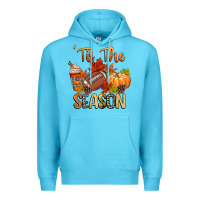 Ocean Blue tis the season football Premium Hoodie - CowGirlArtShop
