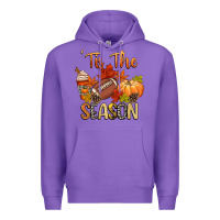 Purple tis the season football Premium Hoodie - CowGirlArtShop