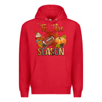 Red tis the season football Premium Hoodie - CowGirlArtShop