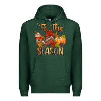 Sports Green tis the season football Premium Hoodie - CowGirlArtShop