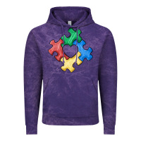 Cloud Purple autism puzzle Vintage Hoodie - MaliasSmallBusiness