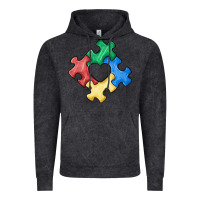 Vintage Black autism puzzle Vintage Hoodie - MaliasSmallBusiness